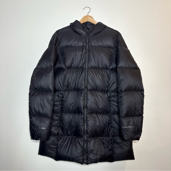 Eddie Bauer Womens Luna Peak Down Parka Jacket in black size XL EB550 Duck Down - Picture 3 of 13